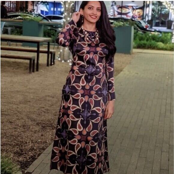 ZARA BLOGGER FAVORITE PRINTED MIDI DRESS MULTICOLORED - Picture 10 of 13